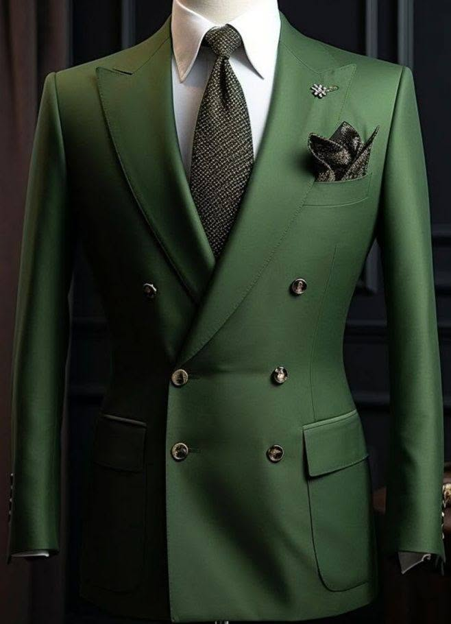 Green Double-Breasted Suit